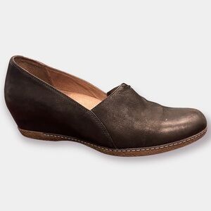Dansko Liliana Wedge Black Leather Size 40 US 9.5-10